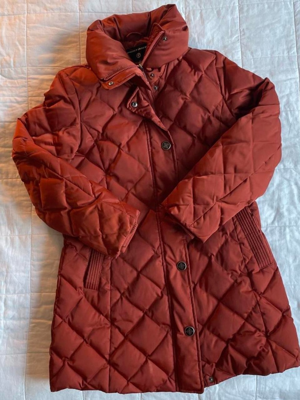 Portrait Diamond Quilted Puffer Burnt Orange Coat - M